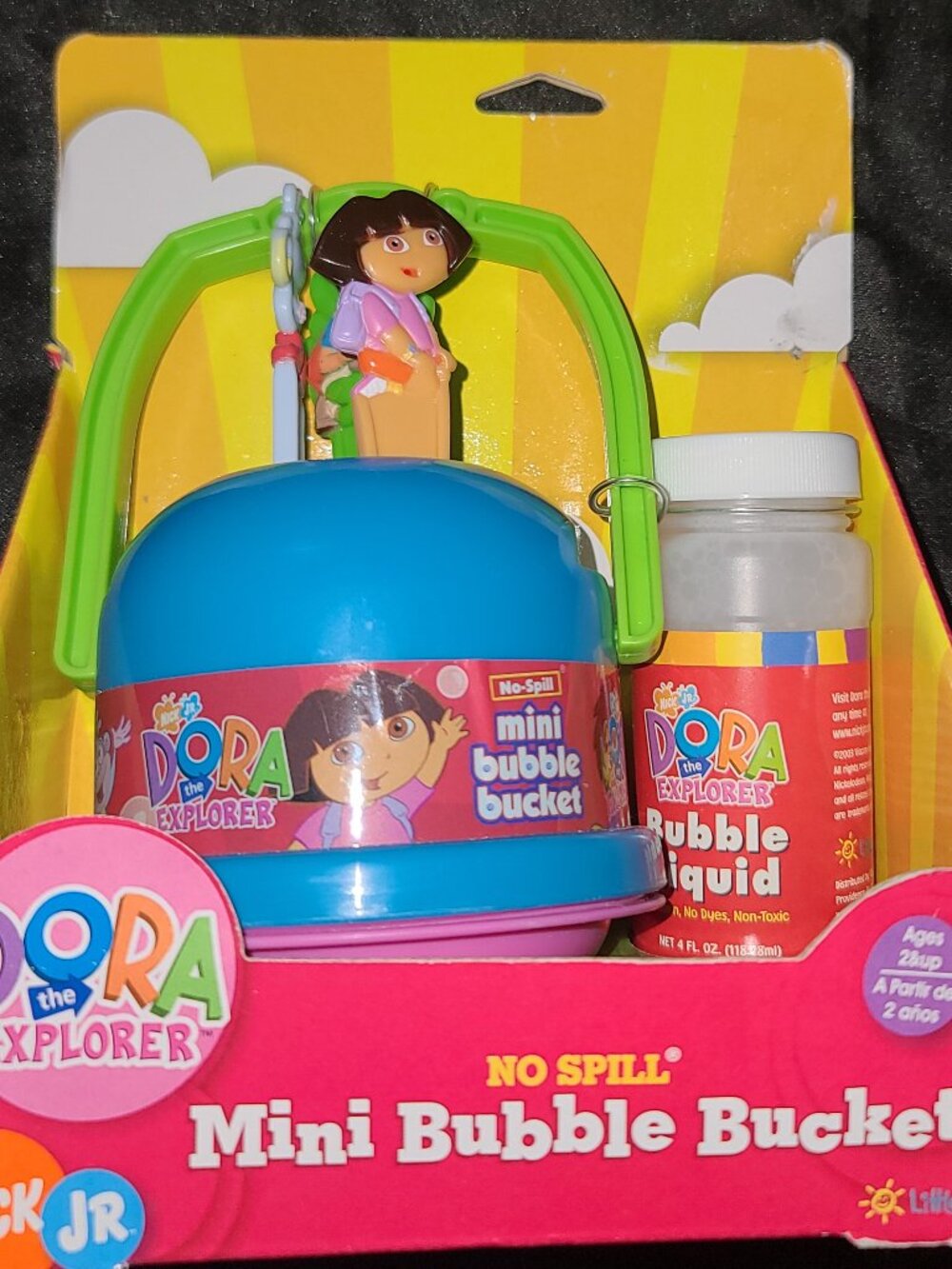 Vintage Dora the Explorer No-Spill Mini Bubble Bucket set NIB!!!